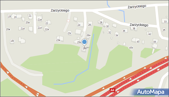 Kraków, Zarzyckiego Wiesława, 26b, mapa Krakowa