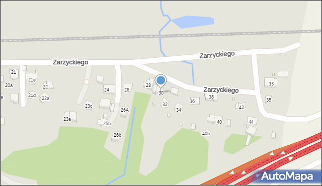 Kraków, Zarzyckiego Wiesława, 30, mapa Krakowa