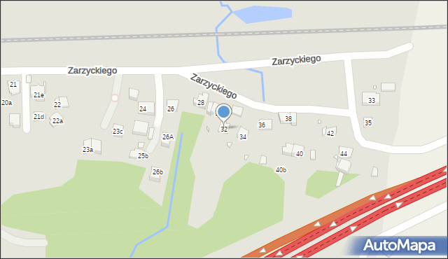 Kraków, Zarzyckiego Wiesława, 32, mapa Krakowa