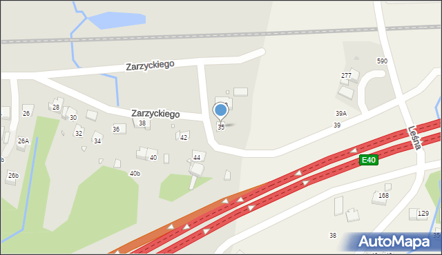 Kraków, Zarzyckiego Wiesława, 35, mapa Krakowa