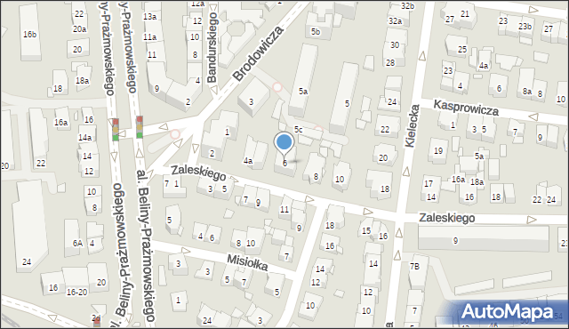 Kraków, Zaleskiego Bohdana, 6, mapa Krakowa