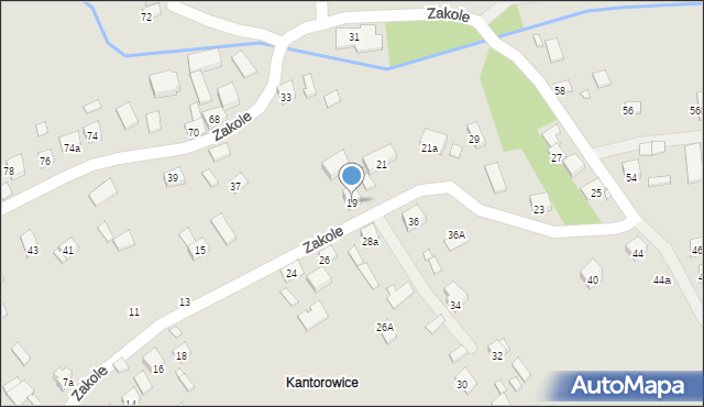 Kraków, Zakole, 19, mapa Krakowa