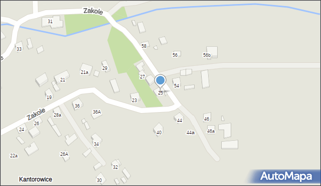 Kraków, Zakole, 25, mapa Krakowa