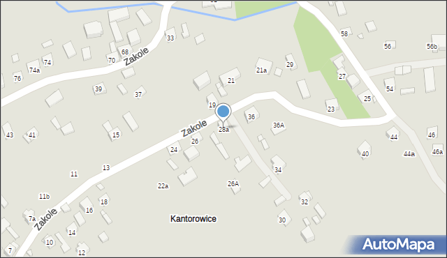 Kraków, Zakole, 28a, mapa Krakowa