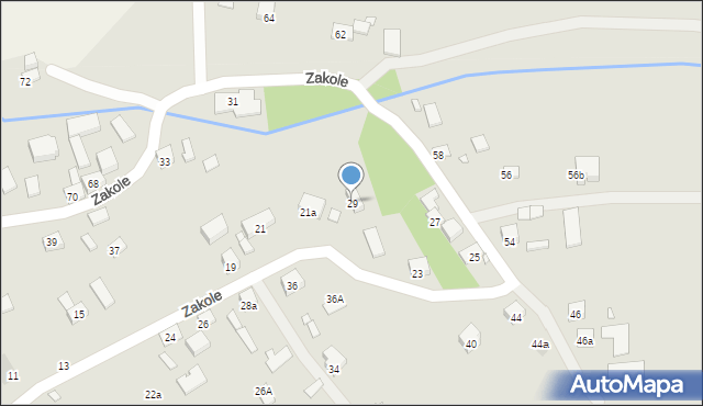 Kraków, Zakole, 29, mapa Krakowa