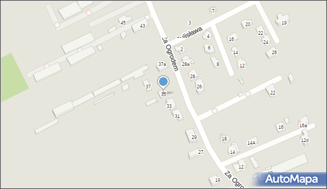 Kraków, Za Ogrodem, 35, mapa Krakowa