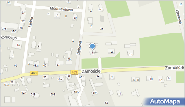 Krasiejów, Zamoście, 1, mapa Krasiejów