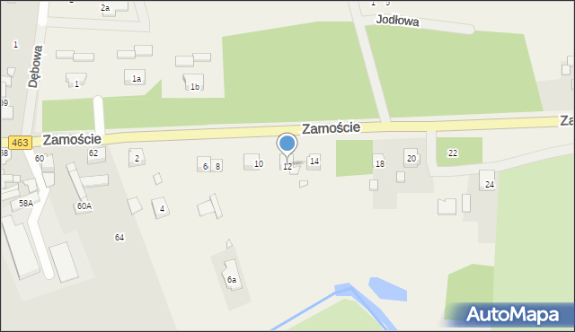 Krasiejów, Zamoście, 12, mapa Krasiejów