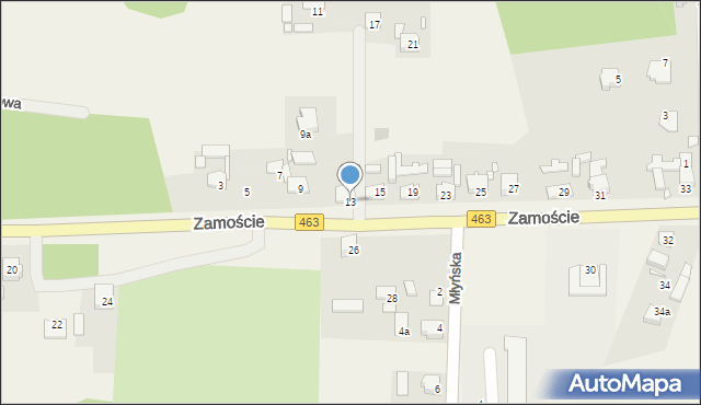 Krasiejów, Zamoście, 13, mapa Krasiejów