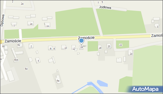 Krasiejów, Zamoście, 14, mapa Krasiejów