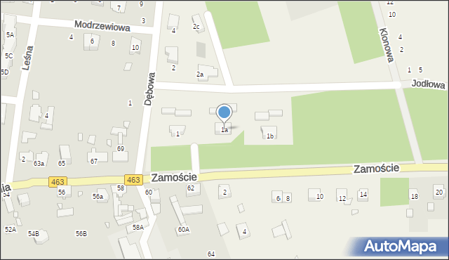 Krasiejów, Zamoście, 1a, mapa Krasiejów