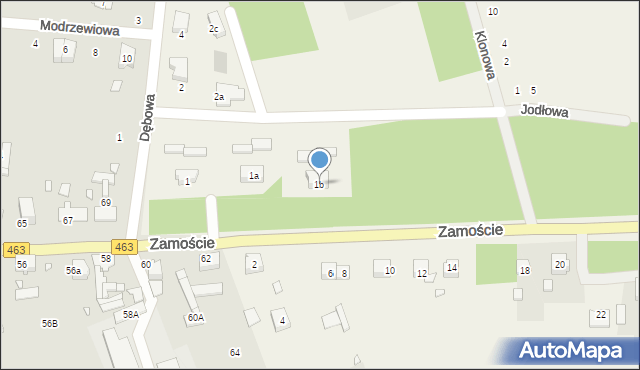 Krasiejów, Zamoście, 1b, mapa Krasiejów