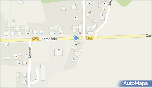 Krasiejów, Zamoście, 32, mapa Krasiejów