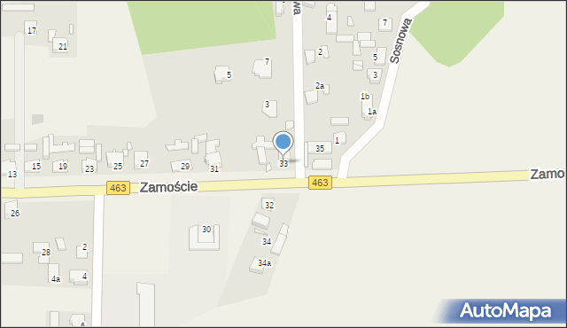 Krasiejów, Zamoście, 33, mapa Krasiejów