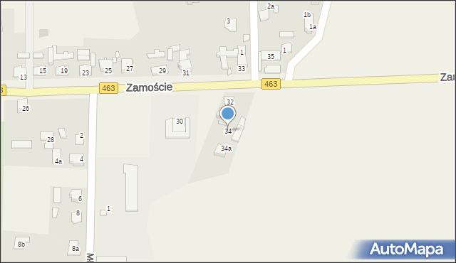 Krasiejów, Zamoście, 34, mapa Krasiejów