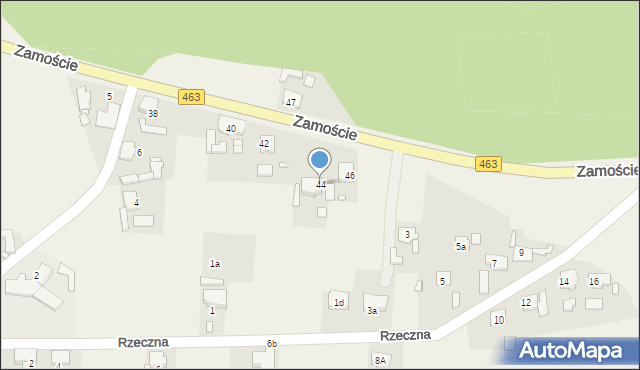 Krasiejów, Zamoście, 44, mapa Krasiejów