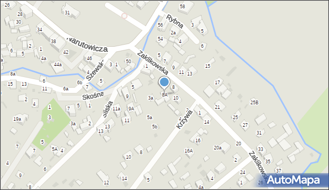 Kraśnik, Zaklikowska, 8A, mapa Kraśnik
