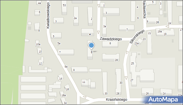 Kraśnik, Zawadzkiego Tadeusza, 6, mapa Kraśnik