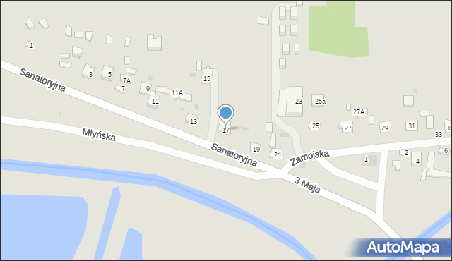 Krasnobród, Zamojska, 17, mapa Krasnobród