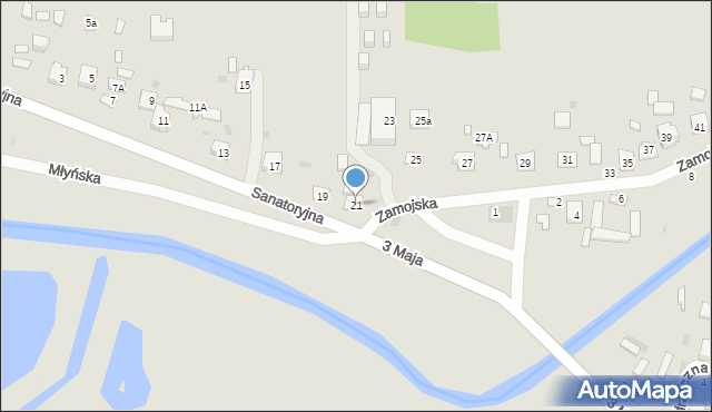 Krasnobród, Zamojska, 21, mapa Krasnobród