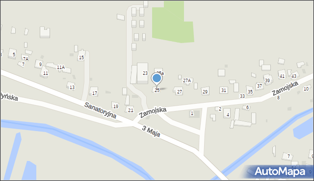 Krasnobród, Zamojska, 25, mapa Krasnobród