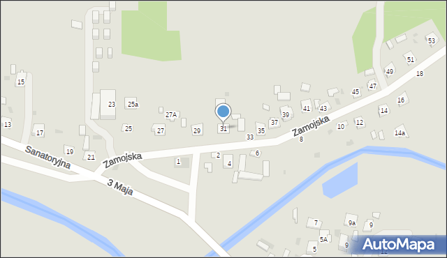 Krasnobród, Zamojska, 31, mapa Krasnobród