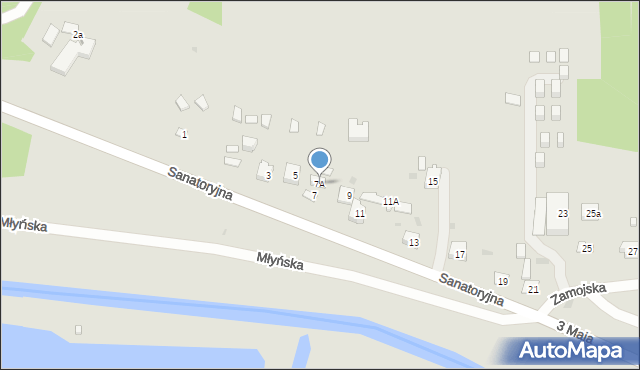 Krasnobród, Zamojska, 7A, mapa Krasnobród