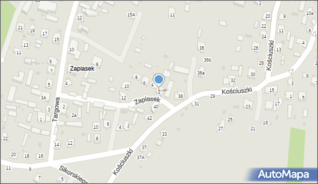 Krasnobród, Zapiasek, 2, mapa Krasnobród