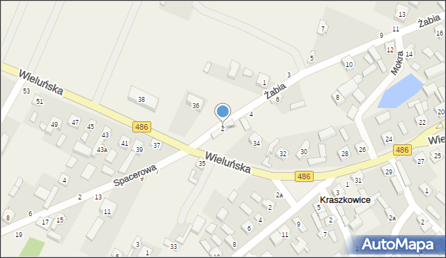 Kraszkowice, Żabia, 2, mapa Kraszkowice