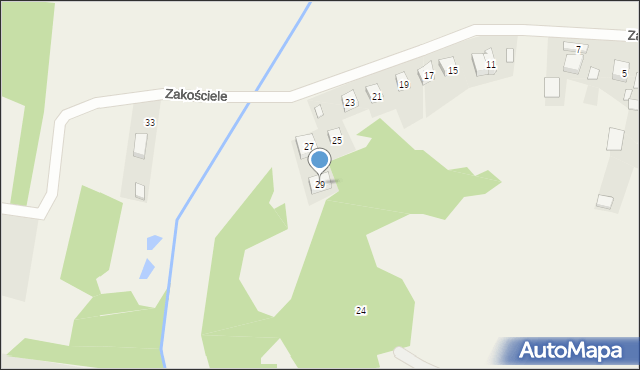 Kroczyce, Zakościele, 29, mapa Kroczyce