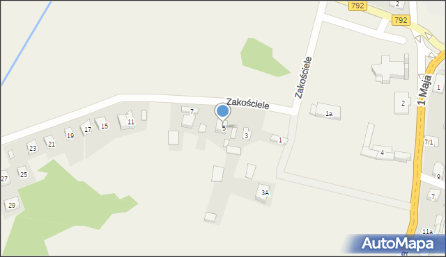 Kroczyce, Zakościele, 5, mapa Kroczyce