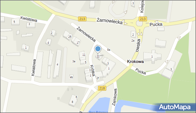 Krokowa, Żarnowiecka, 11, mapa Krokowa