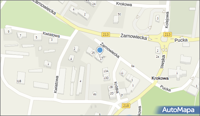 Krokowa, Żarnowiecka, 19, mapa Krokowa