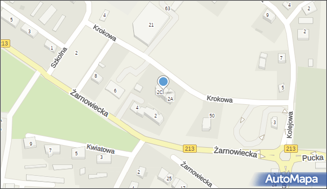 Krokowa, Żarnowiecka, 2B, mapa Krokowa