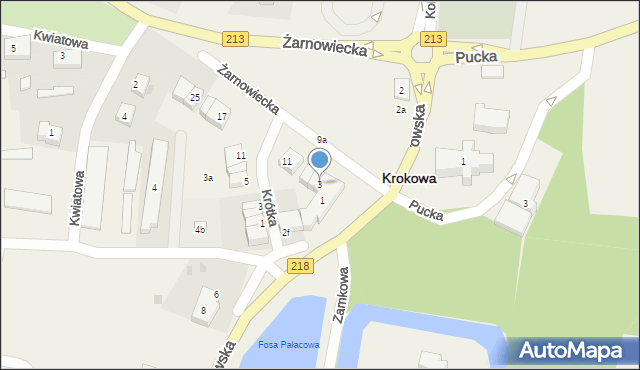 Krokowa, Żarnowiecka, 3, mapa Krokowa