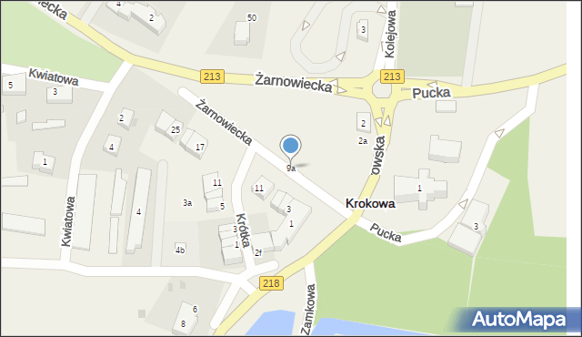 Krokowa, Żarnowiecka, 9a, mapa Krokowa