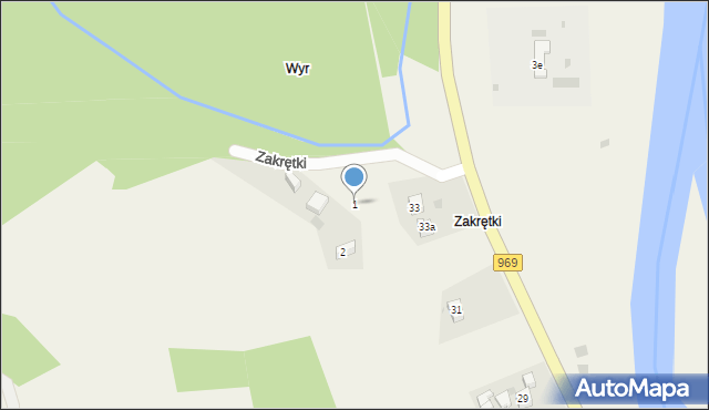 Krościenko nad Dunajcem, Zakrętki, 1, mapa Krościenko nad Dunajcem