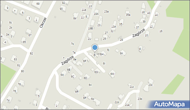 Krosno, Zagórze, 6i, mapa Krosna