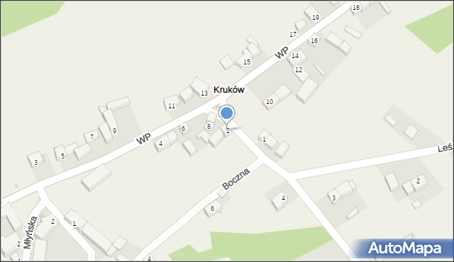 Kruków, Zamkowa, 2, mapa Kruków