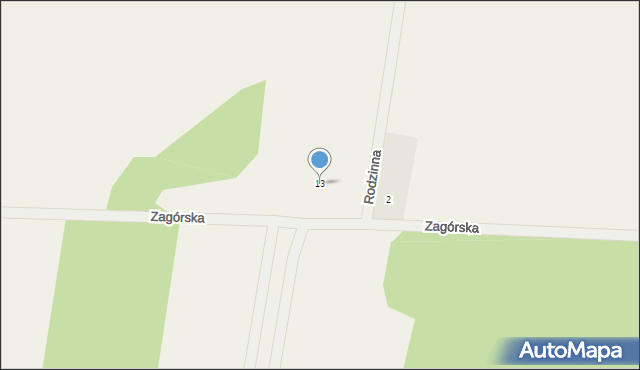 Krusze, Zagórska, 13, mapa Krusze