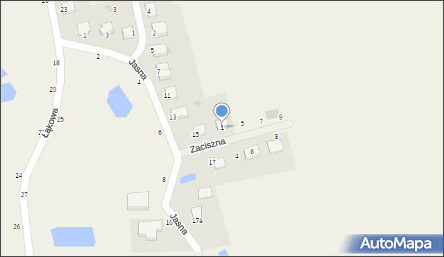 Kruszyn Krajeński, Zaciszna, 1, mapa Kruszyn Krajeński