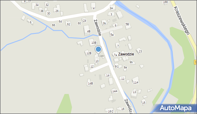 Krynica-Zdrój, Zawodzie, 10A, mapa Krynica-Zdrój