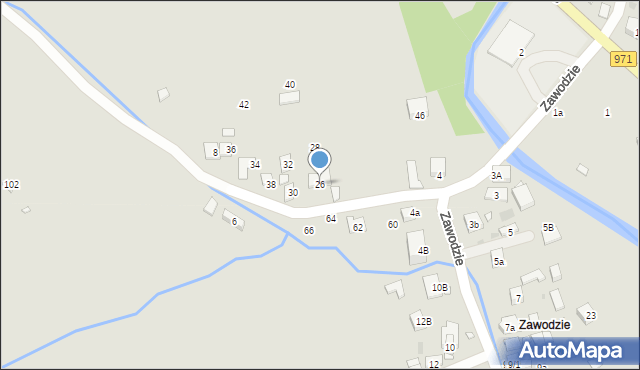 Krynica-Zdrój, Zawodzie, 26, mapa Krynica-Zdrój