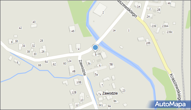 Krynica-Zdrój, Zawodzie, 3, mapa Krynica-Zdrój