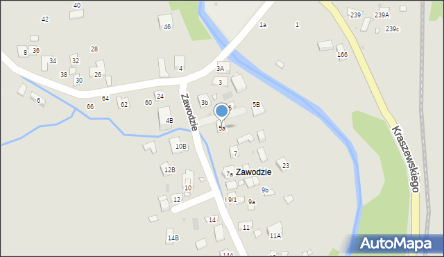 Krynica-Zdrój, Zawodzie, 5a, mapa Krynica-Zdrój