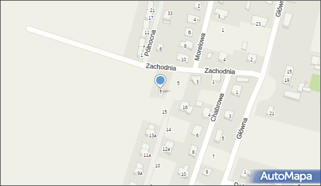 Krzyków, Zachodnia, 7, mapa Krzyków