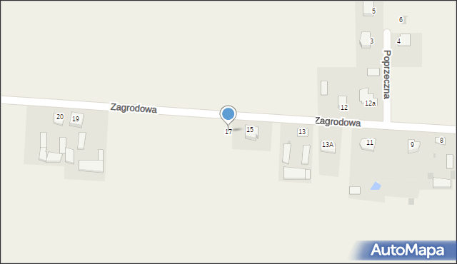 Krzywda, Zagrodowa, 17, mapa Krzywda