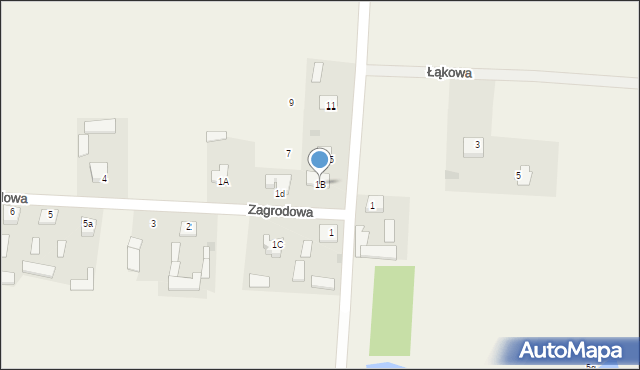 Krzywda, Zagrodowa, 1B, mapa Krzywda