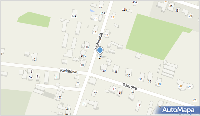 Ksawerów, Zachodnia, 17, mapa Ksawerów