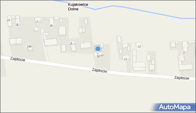 Kujakowice Dolne, Zapłocie, 14, mapa Kujakowice Dolne